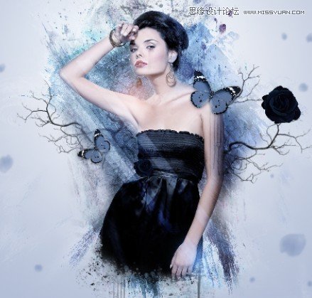 Photoshop设计创意风格的水墨美女效果,全福编程网