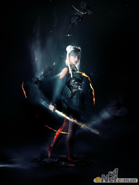 PS合成超酷的火焰女武士教程 全福编程网教程