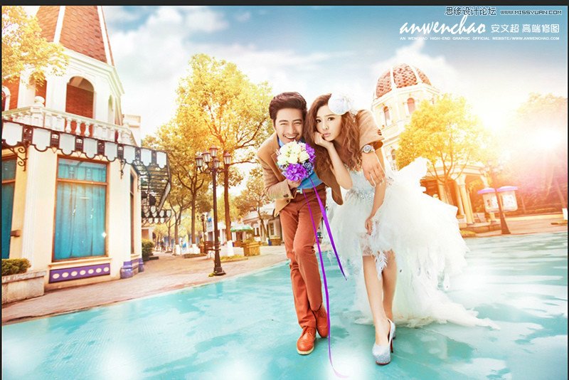 Photoshop调出韩式婚纱照梦幻童话效果 全福编程网