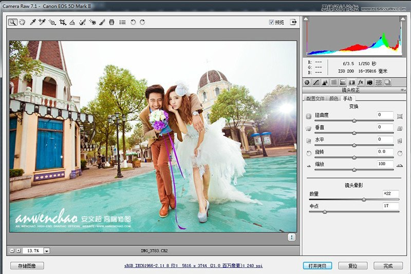 Photoshop调出韩式婚纱照梦幻童话效果,PS教程,思缘教程网