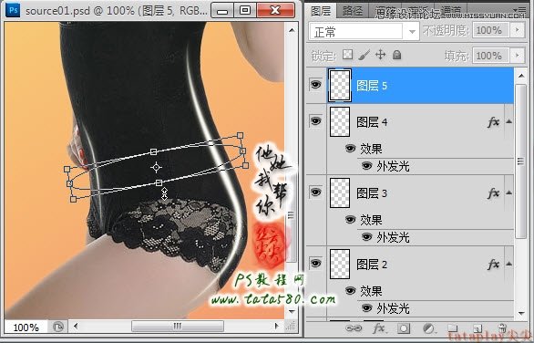 Photoshop美工教程：塑造美女紧身内衣曲线,全福编程网