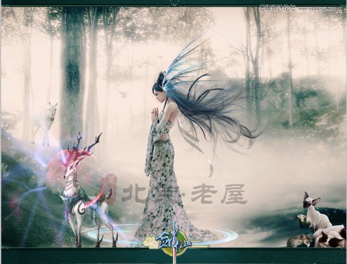 Photoshop合成梦幻丛林中美丽仙子 全福编程网