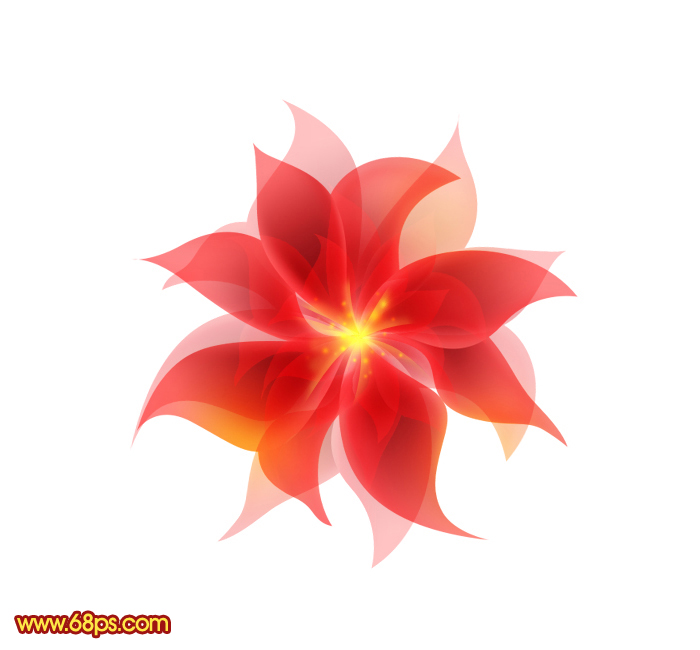 Photoshop制作红色透明丝质花朵教程 全福编程网教程