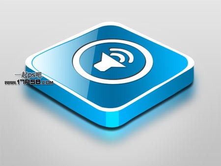 Photoshop设计三维立体矢量喇叭图标,PS教程,photoshop教程