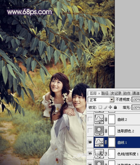 Photoshop调出婚纱照片的中性色调