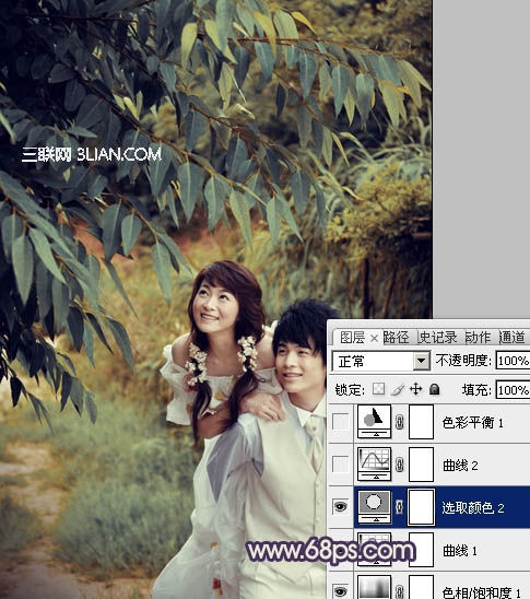 Photoshop调出婚纱照片的中性色调