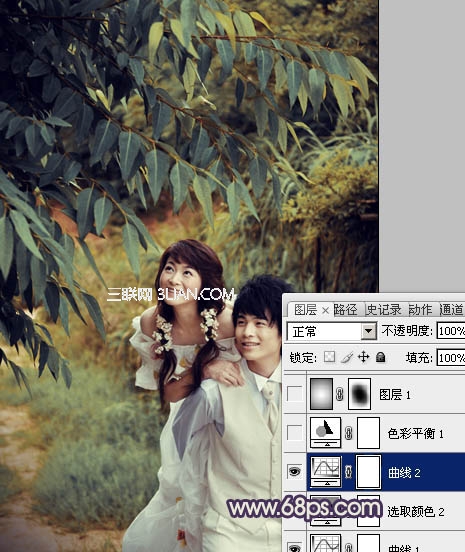 Photoshop调出婚纱照片的中性色调
