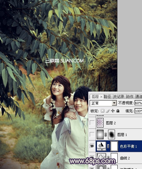 Photoshop调出婚纱照片的中性色调