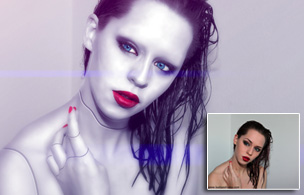 PhotoShop CS5把美女打造成科幻机器人效果后期修图教程 全福编程网教程