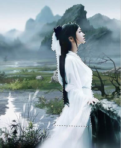 Photoshop合成唯美的水墨卷轴人物签名_全福编程网