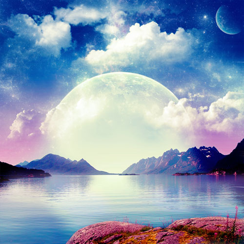 PhotoShop合成湖面与梦幻星云效果教程 全福编程网