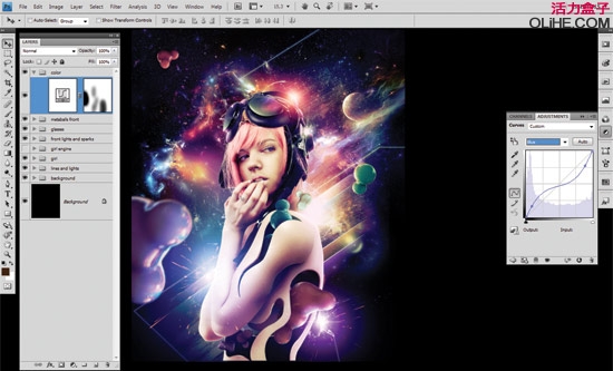 PS合成星云外星美女照片 全福编程网网 PS图片合成教程