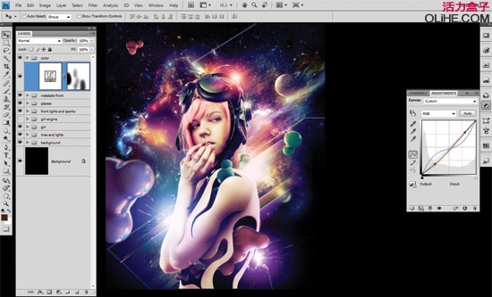 PS合成星云外星美女照片 全福编程网网 PS图片合成教程
