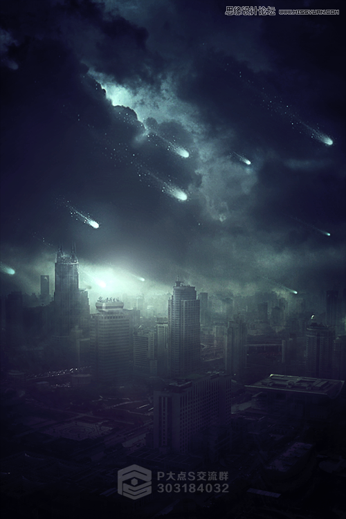Photoshop合成城市科幻末日场景效果图 全福编程网