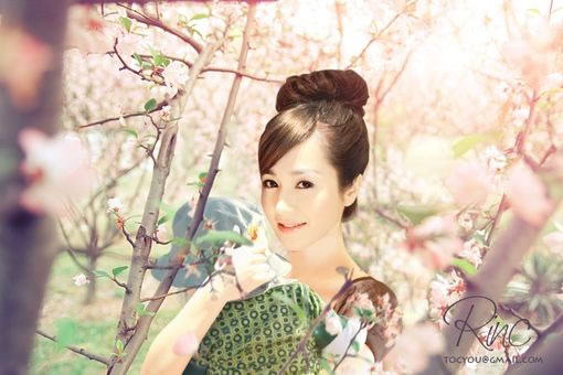 PhotoShop合成桃花林中的唯美少妇教程 全福编程网