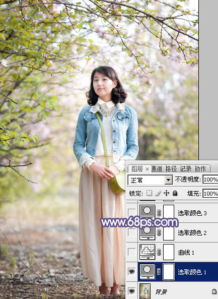 PS教程：PS给美女图添加梦幻粉紫色
