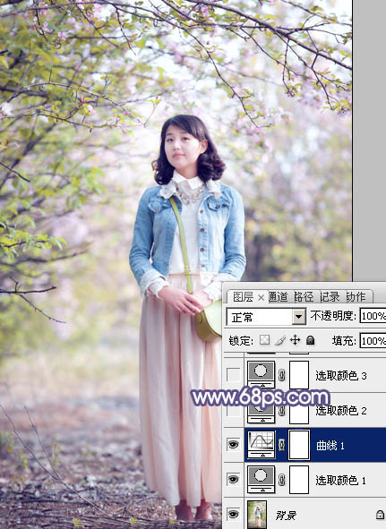 PS教程：PS给美女图添加梦幻粉紫色