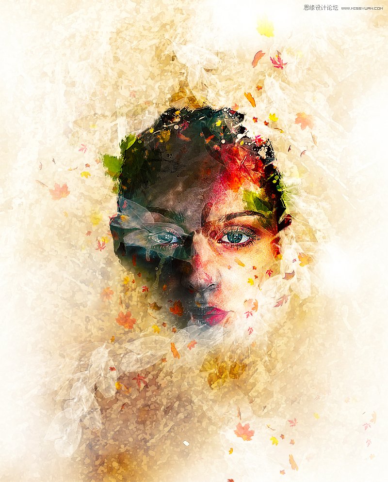 Photoshop合成魔幻效果的创意人像脸谱 全福编程网