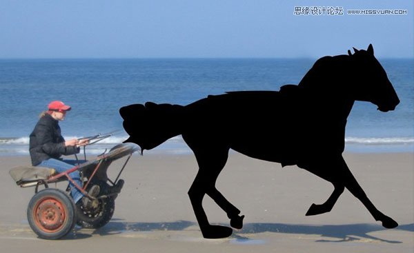 Photoshop合成创意的飞奔水马教程,PS教程,思缘教程网