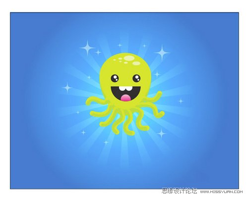 Illustrator绘制笑容满面的小章鱼  全福编程网