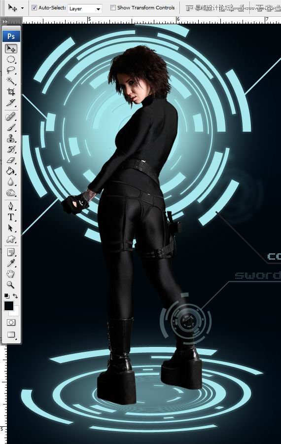 Photoshop合成Tron风格的科幻插图教程,全福编程网
