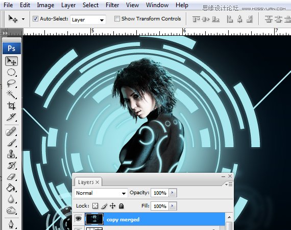 Photoshop合成Tron风格的科幻插图教程,全福编程网