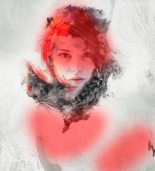 4 mask 500x553 Create Abstract Photo Manipulation with Tree Bark Texture and Brush Elements