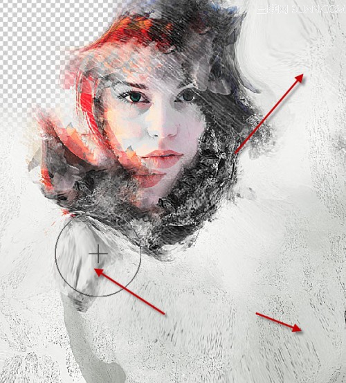 4 liquify 500x553 Create Abstract Photo Manipulation with Tree Bark Texture and Brush Elements