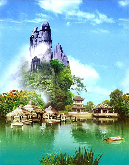 PS图像处理教程-水墨山水画【原图01】,全福编程网