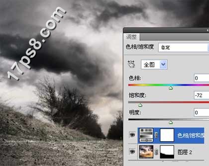 用photoshop合成死亡场景-骷髅与玫瑰
