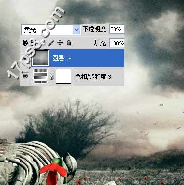 用photoshop合成死亡场景-骷髅与玫瑰