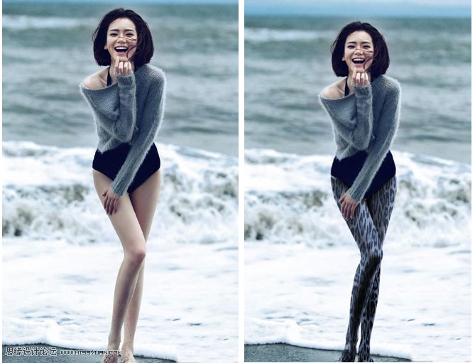 Photoshop给美女添加豹纹丝袜效果 全福编程网