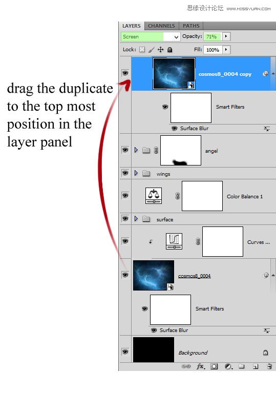 Photoshop合成梦幻绚丽的天使翅膀,PS教程,思缘教程网