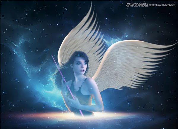 Photoshop合成梦幻绚丽的天使翅膀,PS教程,思缘教程网