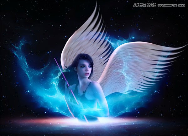 Photoshop合成梦幻绚丽的天使翅膀,PS教程,思缘教程网