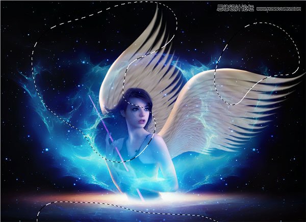 Photoshop合成梦幻绚丽的天使翅膀,PS教程,思缘教程网