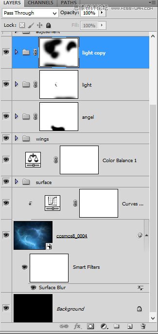 Photoshop合成梦幻绚丽的天使翅膀,PS教程,思缘教程网