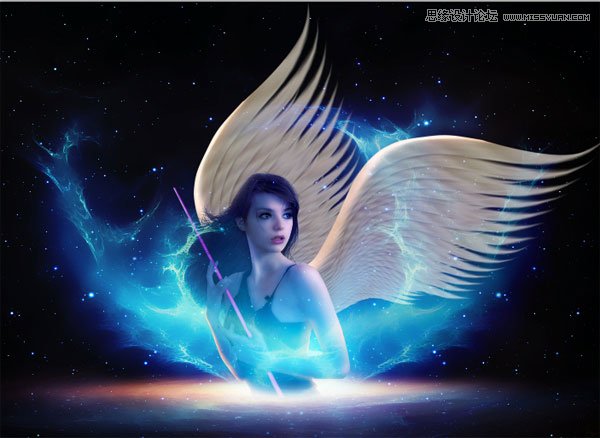 Photoshop合成梦幻绚丽的天使翅膀,PS教程,思缘教程网