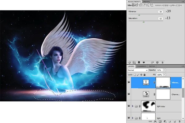 Photoshop合成梦幻绚丽的天使翅膀,PS教程,思缘教程网
