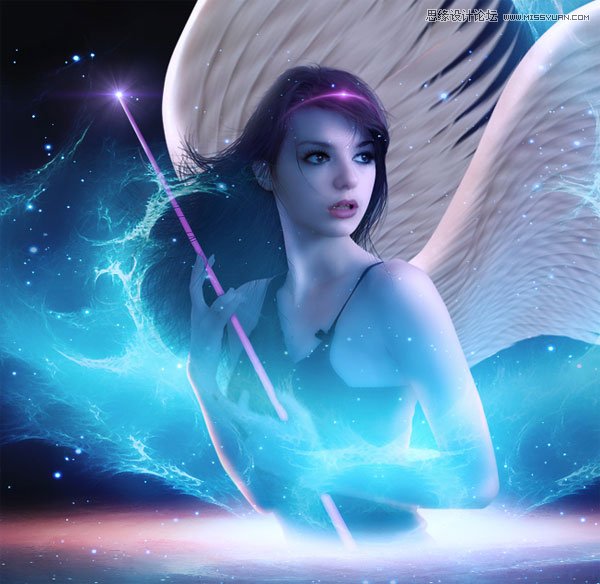 Photoshop合成梦幻绚丽的天使翅膀,PS教程,思缘教程网