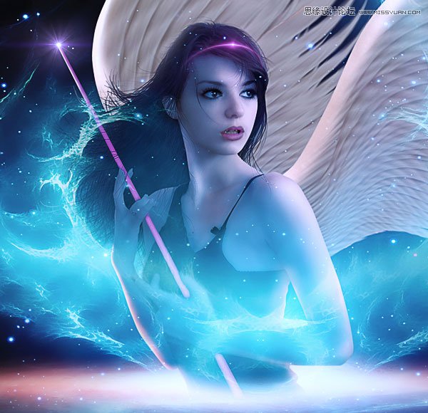 Photoshop合成梦幻绚丽的天使翅膀,PS教程,思缘教程网