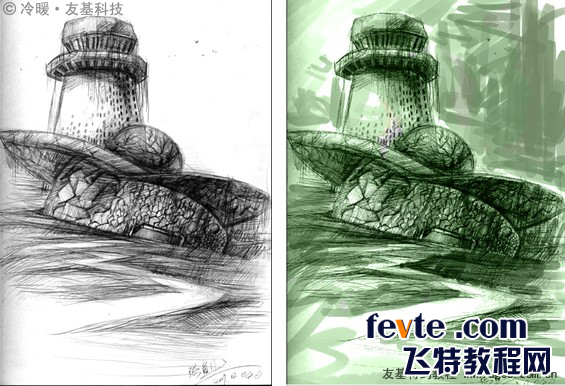 painter绘制仙境场景 全福编程网网 painter教程